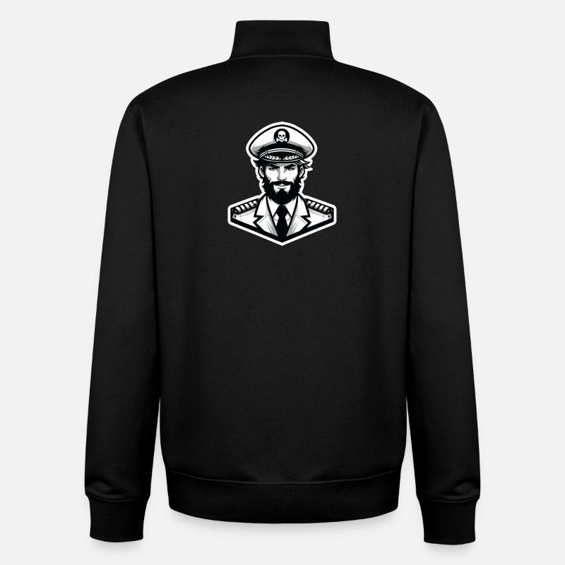Kapitän Sticker - Unisex Organic Zip Sweatshirt von Stanley/Stella - Schwarz
