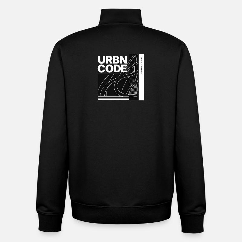 Conception de lignes de code urbain - Sweat zippé unisexe en coton bio Stanley/Stella - noir