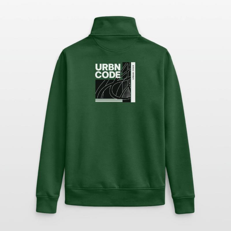 Conception de lignes de code urbain Sweat zippé unisexe en coton bio Stanley/Stella
