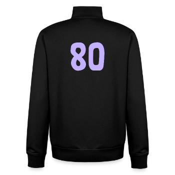 80. 80 YEARS. 80th ANNIVERSARY. 80TH BIRTHDAY. - Unisex Organic Zip Sweatshirt by Stanley/Stella - black - Back - AI Model Male 185 light (185cm)