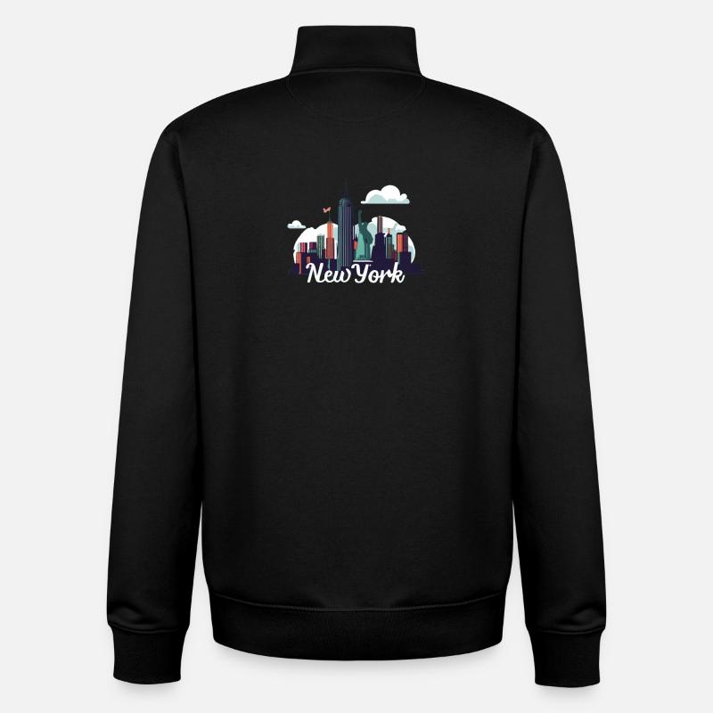New York Skyline Splash - Unisex Organic Zip Sweatshirt by Stanley/Stella - black