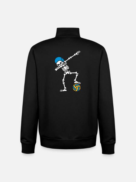 DAB DABBING skeleton Water polo Halloween - Unisex Organic Zip Sweatshirt by Stanley/Stella - black