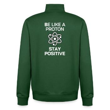 Restez positif comme un proton - Sweat zippé unisexe en coton bio Stanley/Stella - vert bouteille - Dos - AI Model Male 185 dark (185cm)