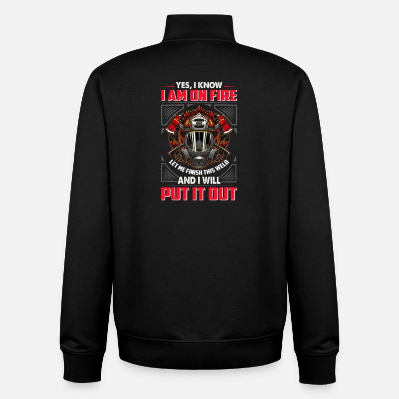 pompiers - Sweat zippé unisexe en coton bio Stanley/Stella - noir