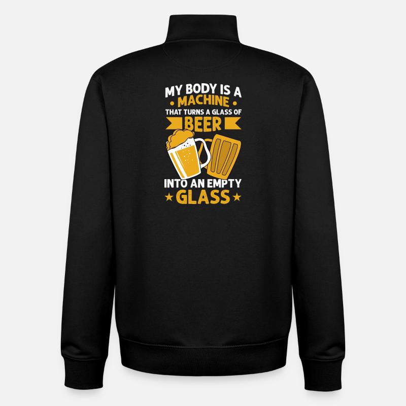My body is a machine - Unisex Organic Zip Sweatshirt von Stanley/Stella - Schwarz