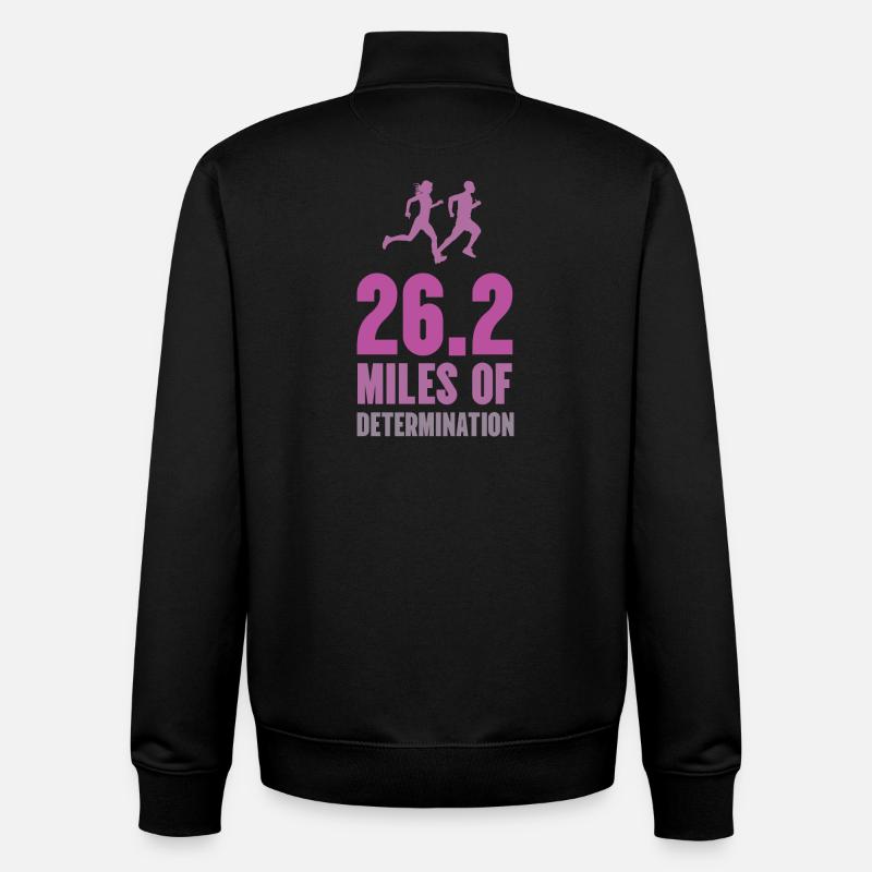 Marathon - 26,2 miles de détermination - Sweat zippé unisexe en coton bio Stanley/Stella - noir