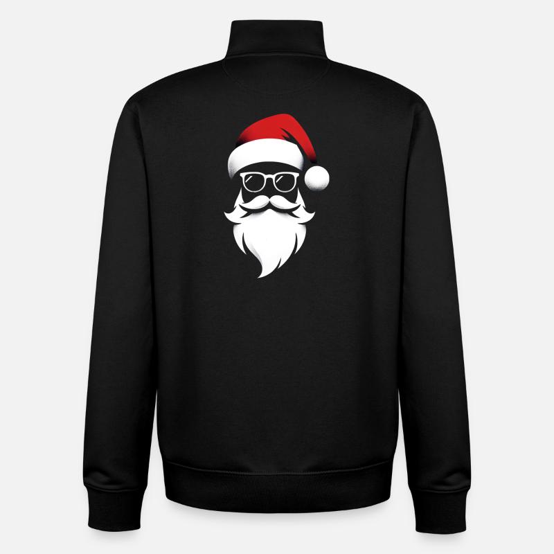 Weihnachtsmann Kopf Portrait Maske - Unisex Organic Zip Sweatshirt von Stanley/Stella - Schwarz