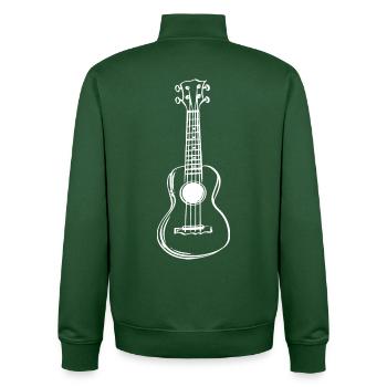 Dessin de ukulélé - Sweat zippé unisexe en coton bio Stanley/Stella - vert bouteille - Dos - AI Model Male 185 dark (185cm)