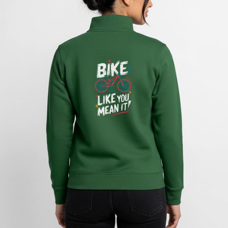Conception dynamique de devis de vélo Sweat zippé unisexe en coton bio Stanley/Stella