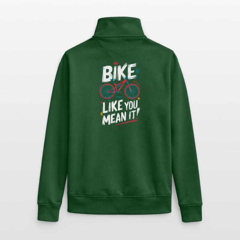 Conception dynamique de devis de vélo Sweat zippé unisexe en coton bio Stanley/Stella