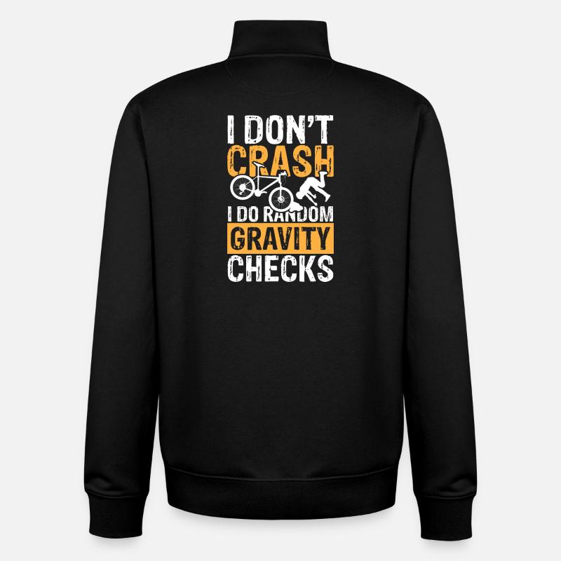 I do random gravity checks - Unisex Organic Zip Sweatshirt von Stanley/Stella - Schwarz