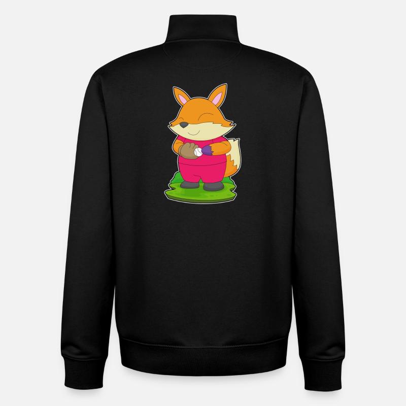 Fox Baseball Gant de baseball - Sweat zippé unisexe en coton bio Stanley/Stella - noir