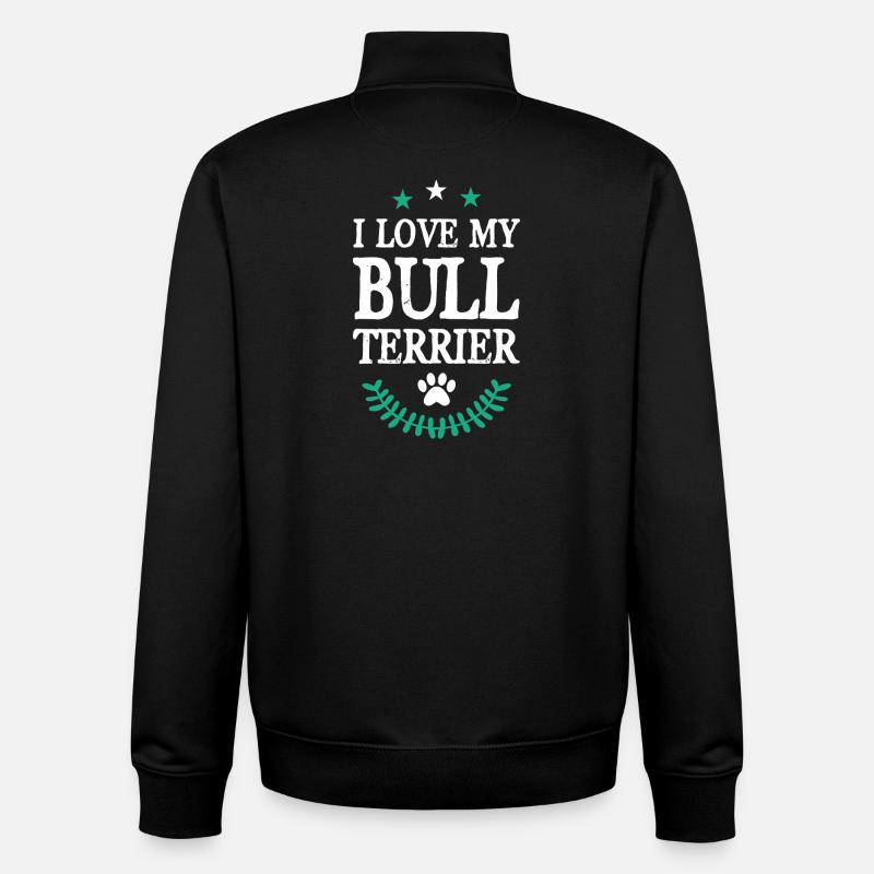 Bull terrier - Sweat zippé unisexe en coton bio Stanley/Stella - noir