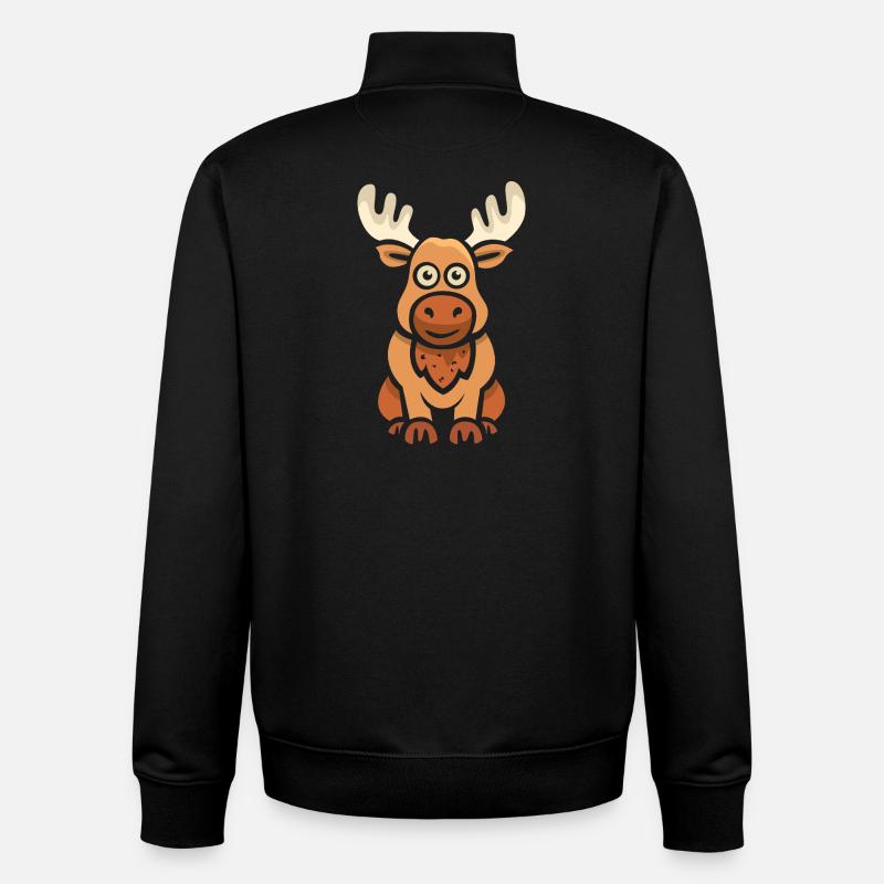 Mignon Dessin Animé Orignal - Sweat zippé unisexe en coton bio Stanley/Stella - noir