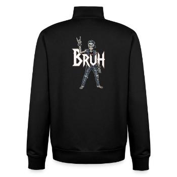 Bruh Skeleton Rocker - Sweat zippé unisexe en coton bio Stanley/Stella - noir - Dos - AI Model Male 185 light (185cm)
