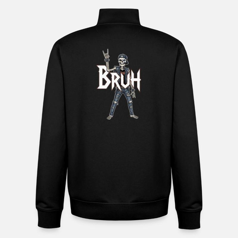 Bruh Skeleton Wippe - Unisex Organic Zip Sweatshirt von Stanley/Stella - Schwarz