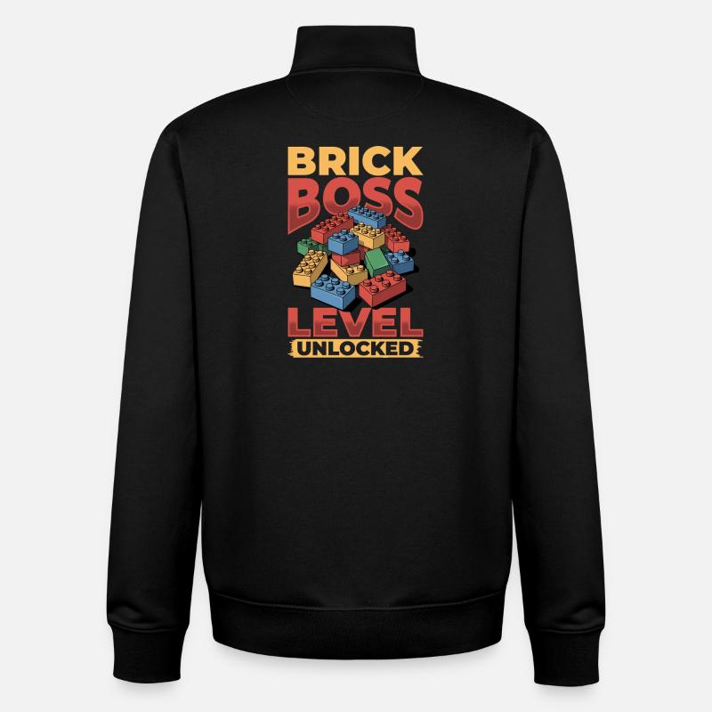 Blocs de construction Enfants Brick Builder - Sweat zippé unisexe en coton bio Stanley/Stella - noir