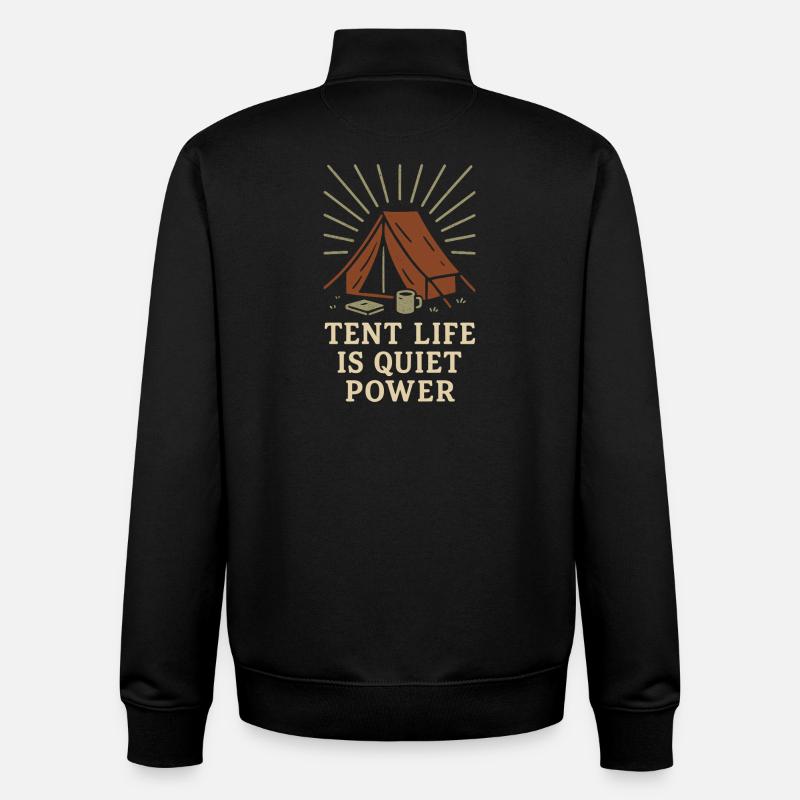 Solo Camping Introverti Campeur Calme - Sweat zippé unisexe en coton bio Stanley/Stella - noir