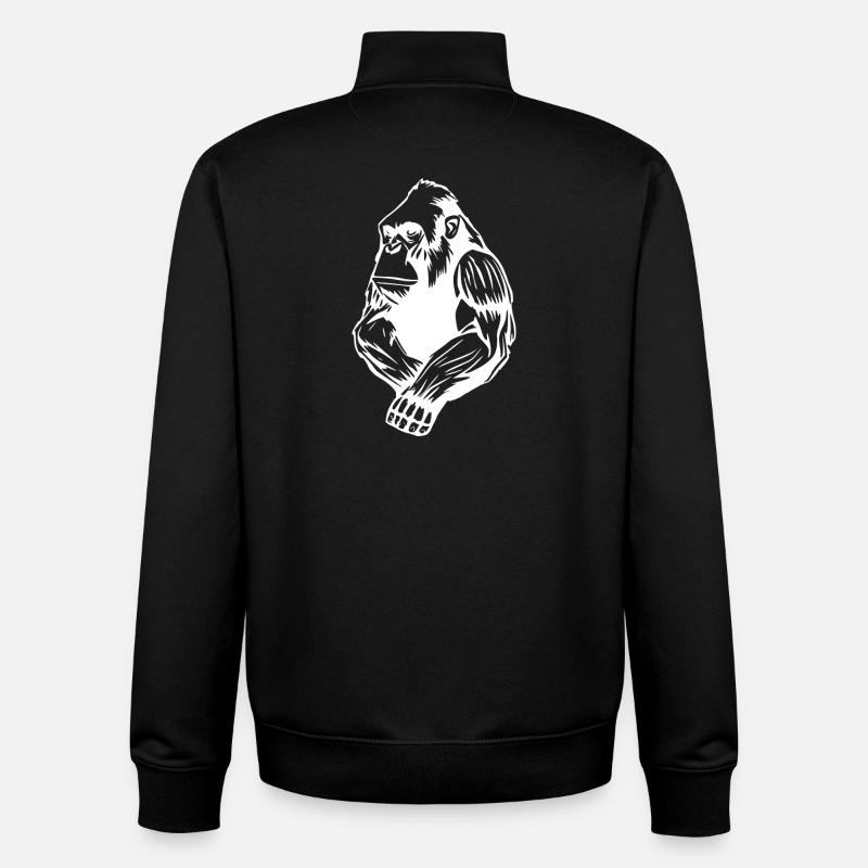 Singe Singe T-shirt Cadeau - Sweat zippé unisexe en coton bio Stanley/Stella - noir