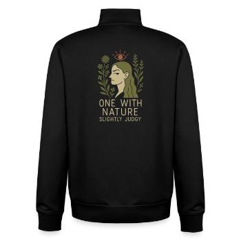 Wild Woman Spiritual Feminine Nature - Unisex Organic Zip Sweatshirt by Stanley/Stella - black - Back - AI Model Male 185 light (185cm)