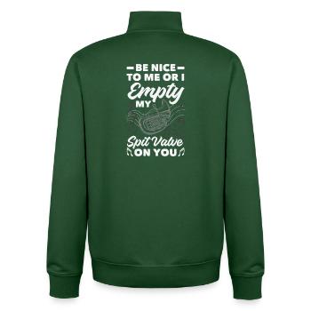 Vintage Euphonium Spieler - Unisex Organic Zip Sweatshirt von Stanley/Stella - Flaschengrün - Hinten - AI Model Male 185 dark (185cm)