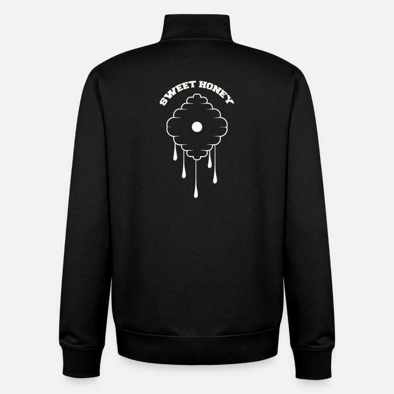 Conception de goutte en nid d’abeille - Sweat zippé unisexe en coton bio Stanley/Stella - noir