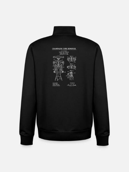 Korkenentferner-Patentdiagramm - Unisex Organic Zip Sweatshirt von Stanley/Stella - Schwarz