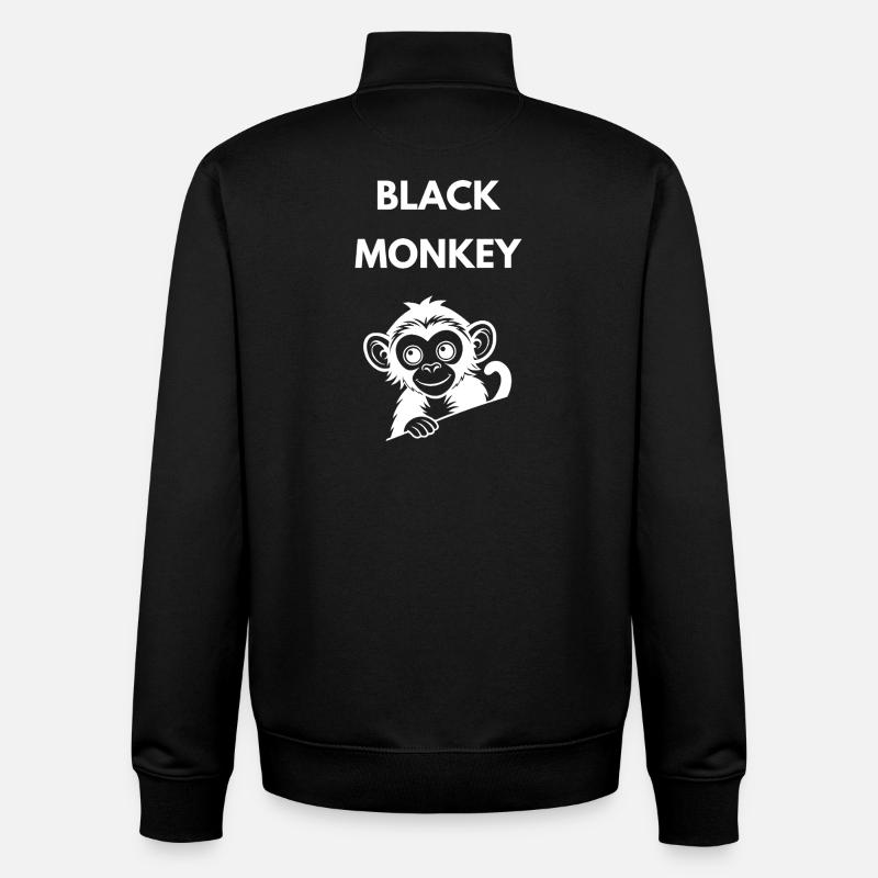 Black Monkey  - Unisex Organic Zip Sweatshirt by Stanley/Stella - black