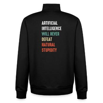 IA drôle d’intelligence artificielle : apprentissage automatique - Sweat zippé unisexe en coton bio Stanley/Stella - noir - Dos - AI Model Male 185 light (185cm)