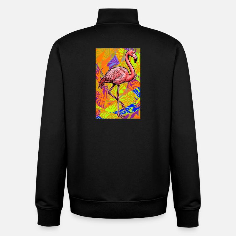 Flamingo - Unisex Organic Zip Sweatshirt von Stanley/Stella - Schwarz