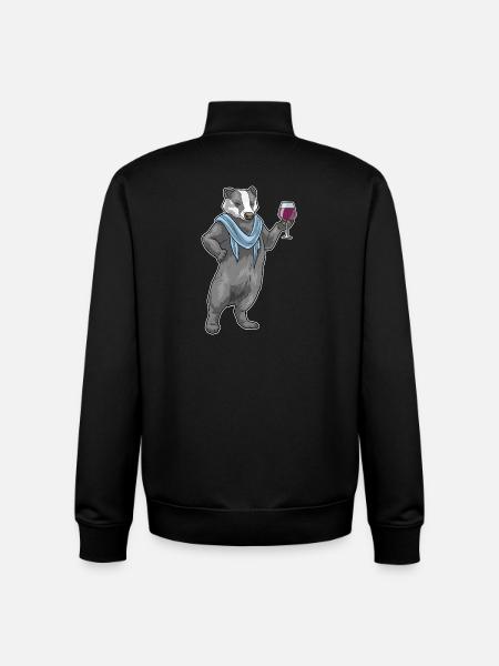 Dachs Rotwein - Unisex Organic Zip Sweatshirt von Stanley/Stella - Schwarz