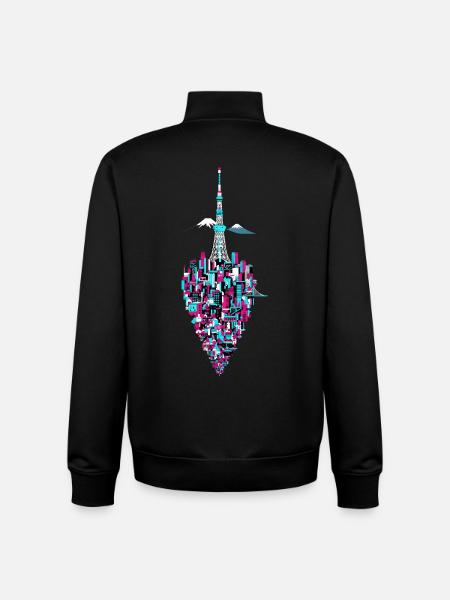 Tokyo Skyline Japan Tower - Stanley/Stella unisex sweatshirt med lynlås i økologisk - sort