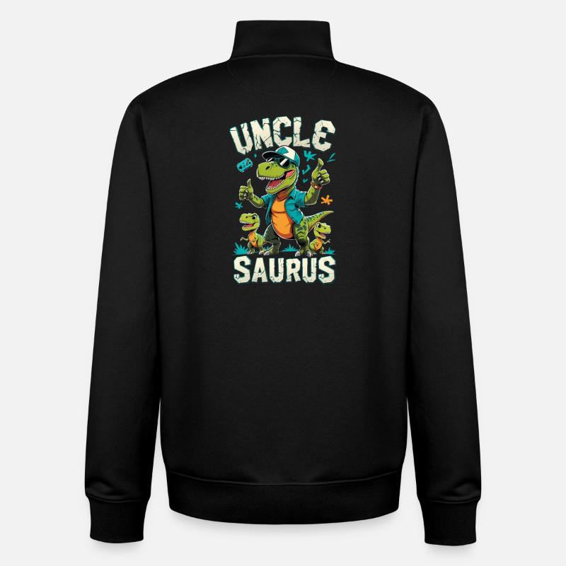 Oncle T-Rex - Sweat zippé unisexe en coton bio Stanley/Stella - noir