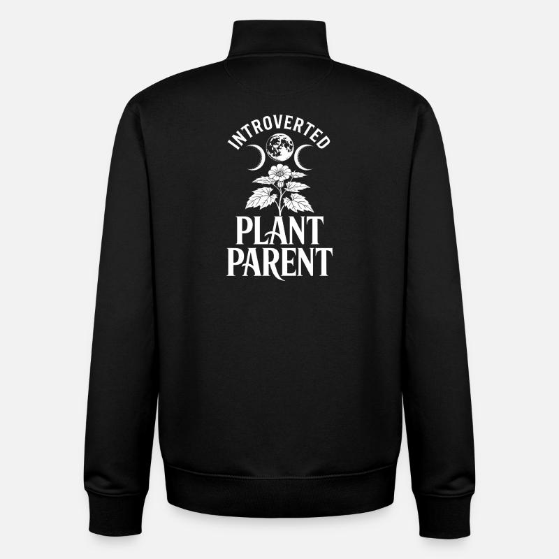 Parent de plante introverti - Sweat zippé unisexe en coton bio Stanley/Stella - noir