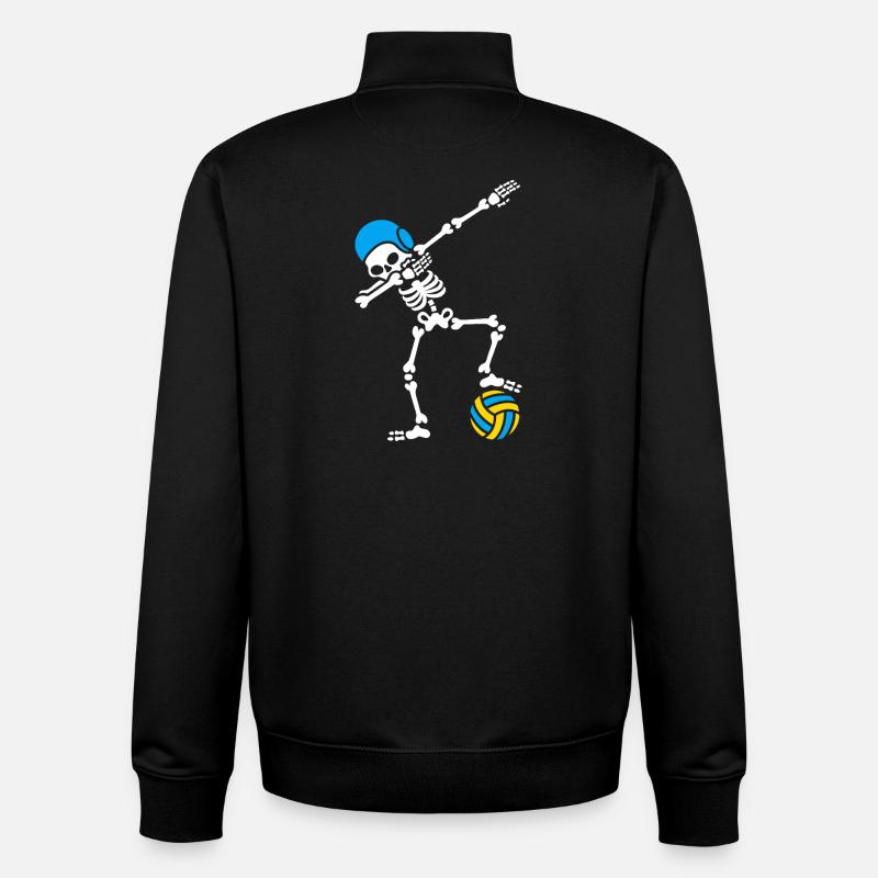 Skeleton Spike Volleyball Halloween - Sweat zippé unisexe en coton bio Stanley/Stella - noir
