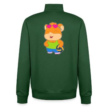Hamster Volleyball Player Volleyball Sport - Unisex Organic Zip Sweatshirt by Stanley/Stella - bottle green - Back - AI Model Male 185 dark (185cm)