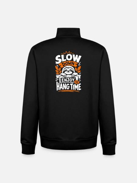 Slow Down Enjoy The Hang Time - Unisex Organic Zip Sweatshirt by Stanley/Stella - black