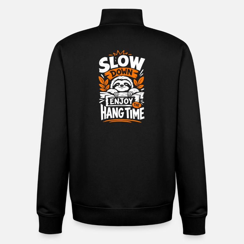 Slow Down Enjoy The Hang Time - Unisex Organic Zip Sweatshirt by Stanley/Stella - black