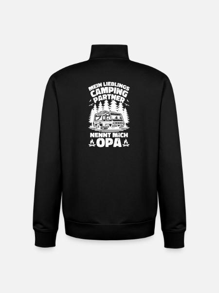 Lieblings Campingpartner Opa - Unisex Organic Zip Sweatshirt von Stanley/Stella - Schwarz