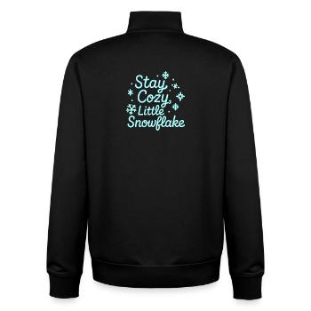 Stay Cozy Snowflake Neon Script - Unisex Organic Zip Sweatshirt von Stanley/Stella - Schwarz - Hinten - AI Model Male 185 light (185cm)
