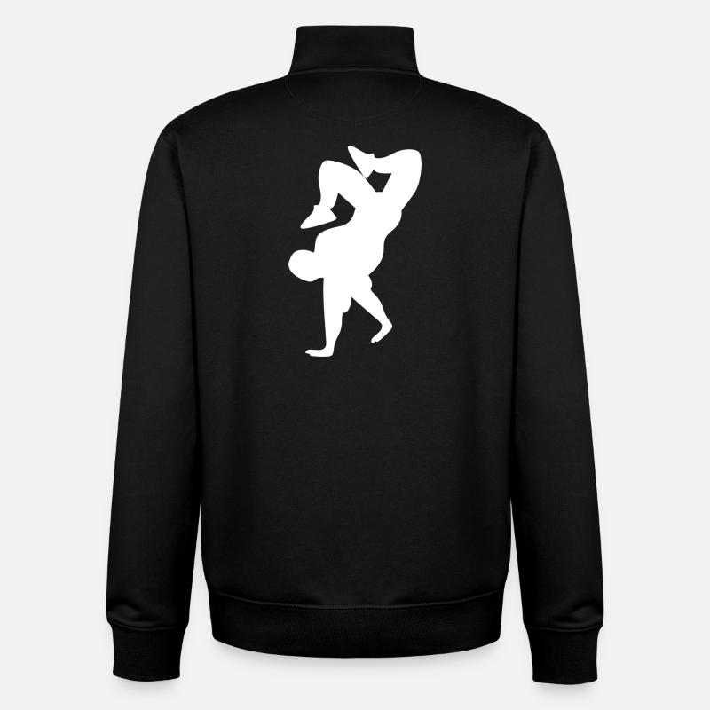 Breakdance - Sweat zippé unisexe en coton bio Stanley/Stella - noir