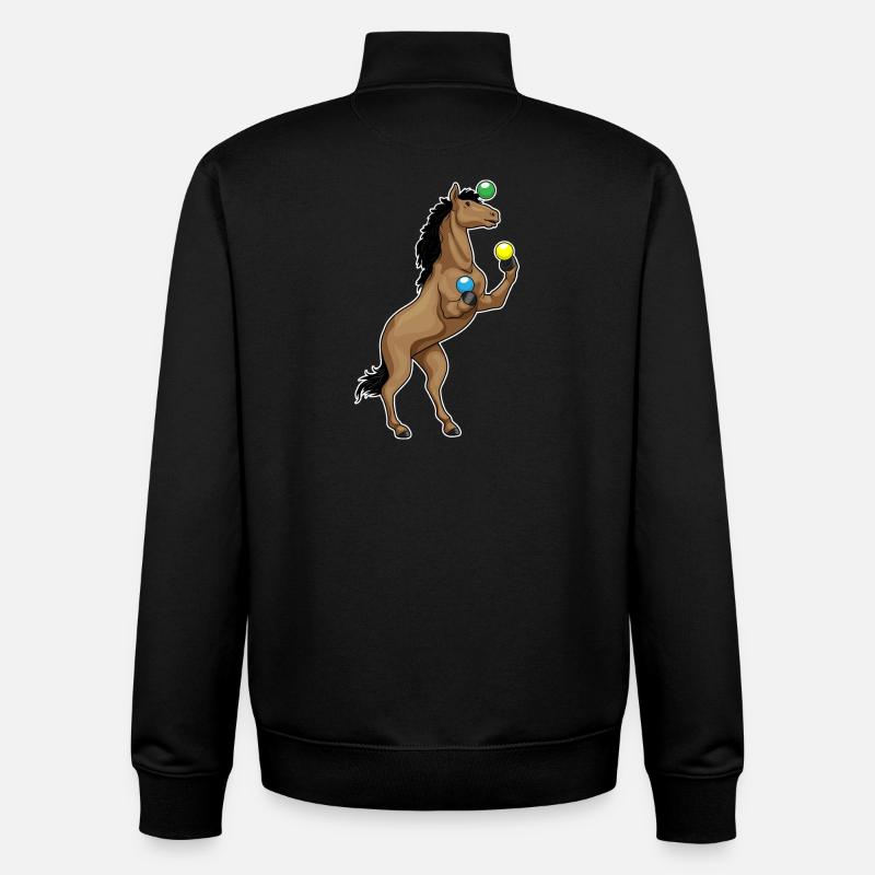 Jongleur de cheval - Sweat zippé unisexe en coton bio Stanley/Stella - noir