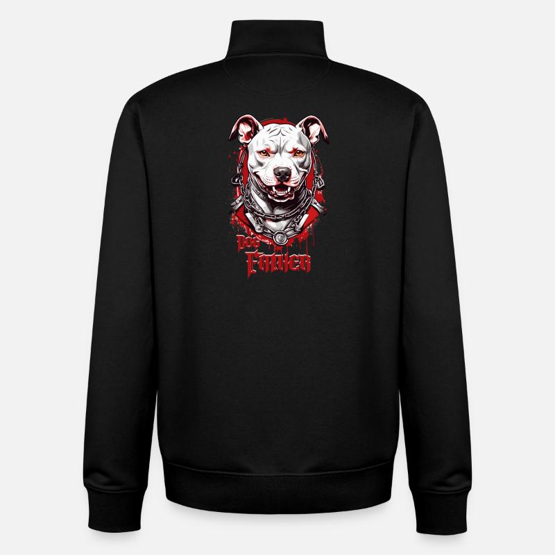 Hunderasse Pitbulls, Hunde Vater - Unisex Organic Zip Sweatshirt von Stanley/Stella - Schwarz