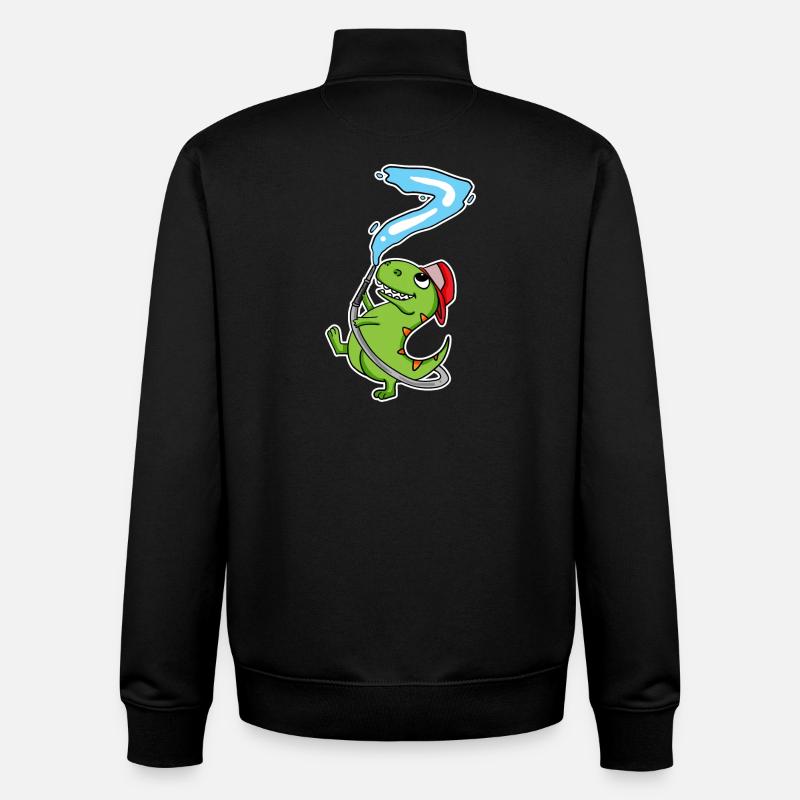 Dinosaure du 7e anniversaire - Sweat zippé unisexe en coton bio Stanley/Stella - noir