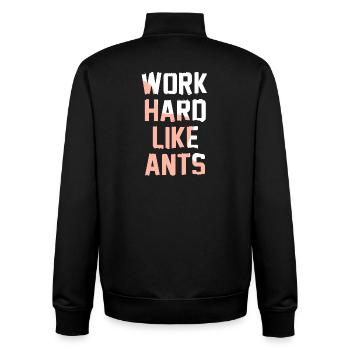 Work Hard Like Ants - Unisex Organic Zip Sweatshirt von Stanley/Stella - Schwarz - Hinten - AI Model Male 185 light (185cm)