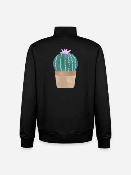 Kaktus im Blumentopf - Unisex Organic Zip Sweatshirt von Stanley/Stella - Schwarz