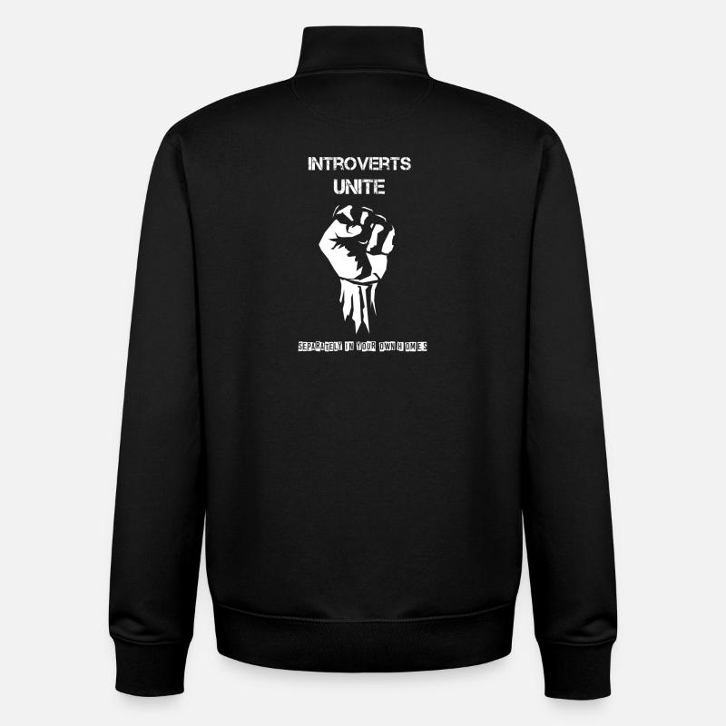 Les introvertis s’unissent - Sweat zippé unisexe en coton bio Stanley/Stella - noir