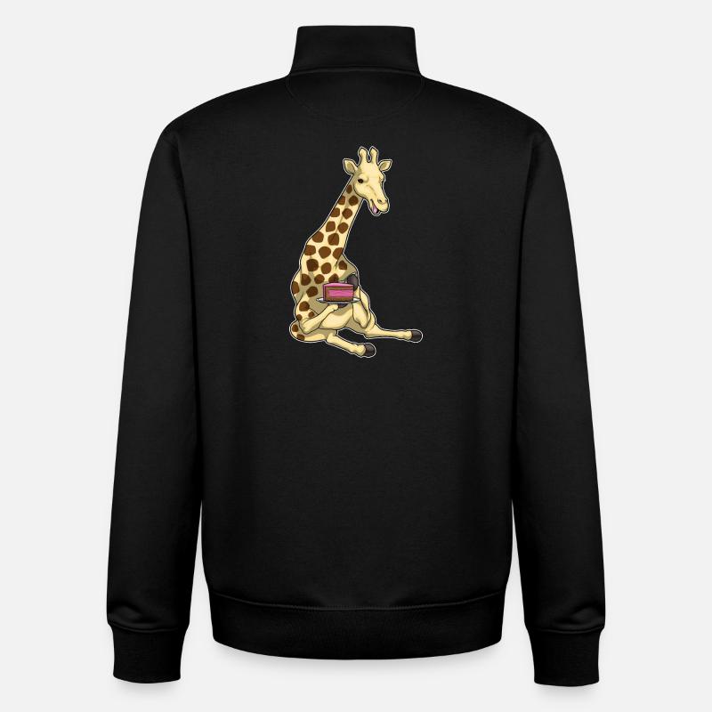 Gâteau d’anniversaire girafe - Sweat zippé unisexe en coton bio Stanley/Stella - noir