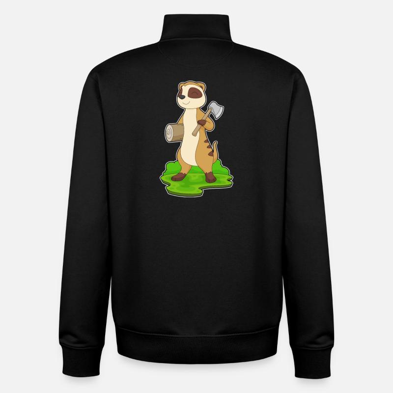 Hache de bûcheron suricate - Sweat zippé unisexe en coton bio Stanley/Stella - noir