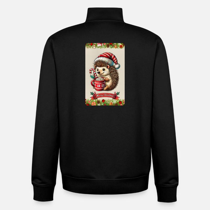 Weihnachtsigel mit heißer Schokolade - Unisex Organic Zip Sweatshirt von Stanley/Stella - Schwarz